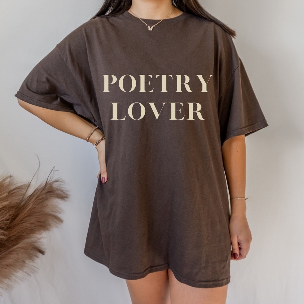 “Poetry Lover” Crew Neck Short Sleeve Tee Shirt
